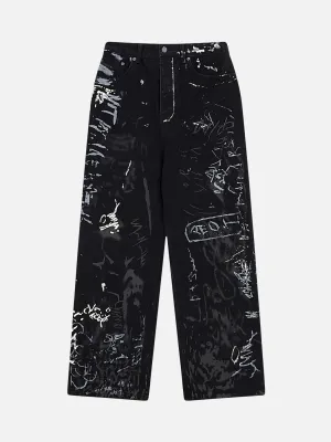 1984 American Graffiti Letter Print Jeans - 1914