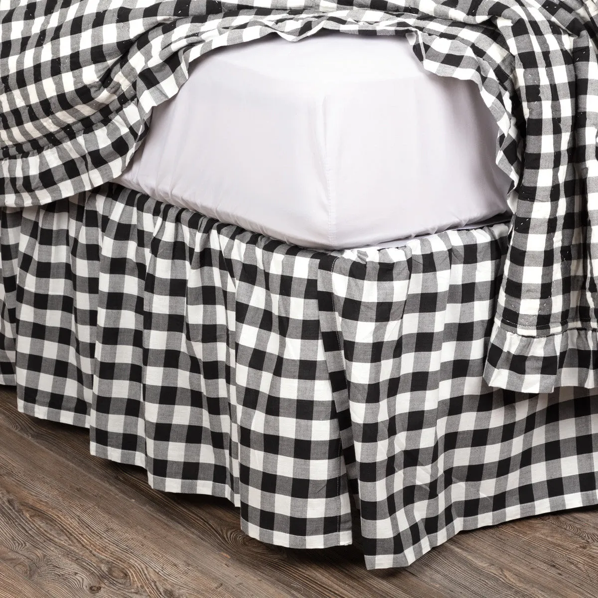 Annie Buffalo Black Check Twin Bed Skirt 39x76x16