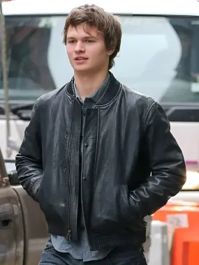 Ansel Elgort Leather Jacket