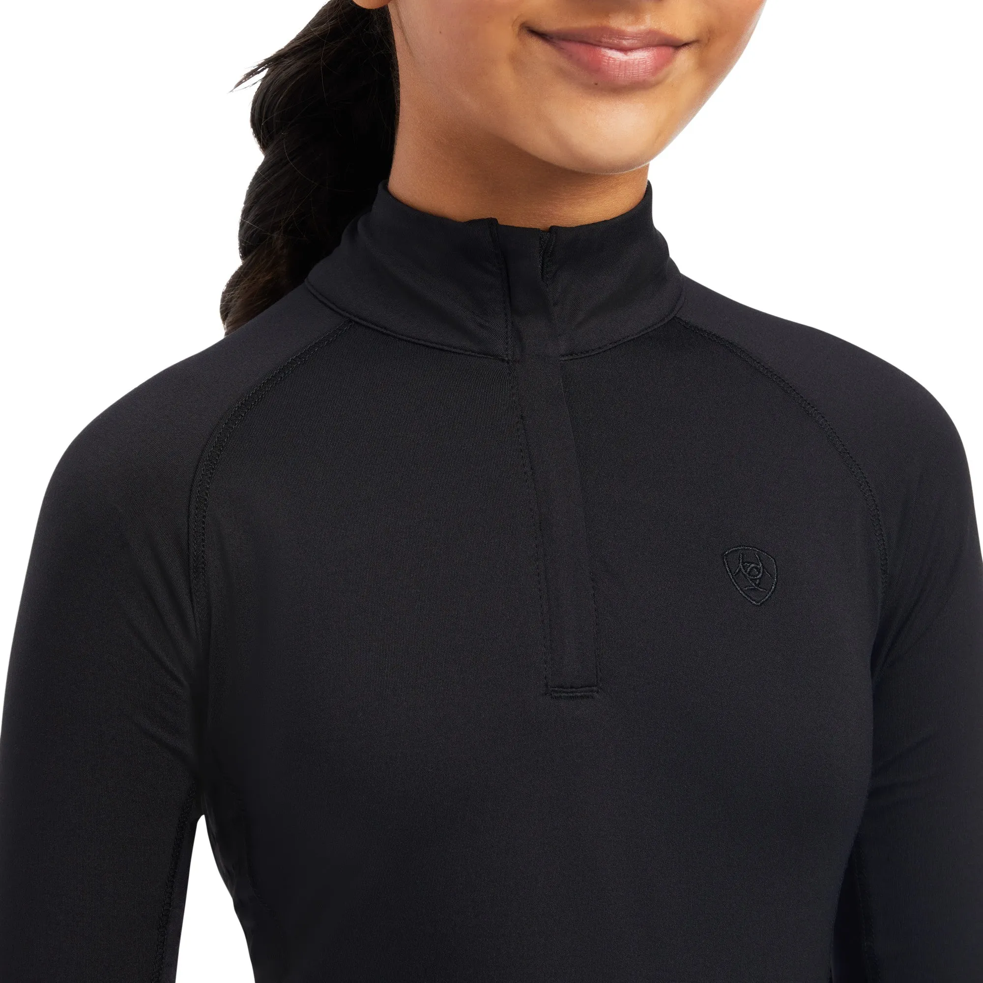 Ariat Girl's Lowell 2.0 Black 1/4 Zip Baselayer Jacket 10041192