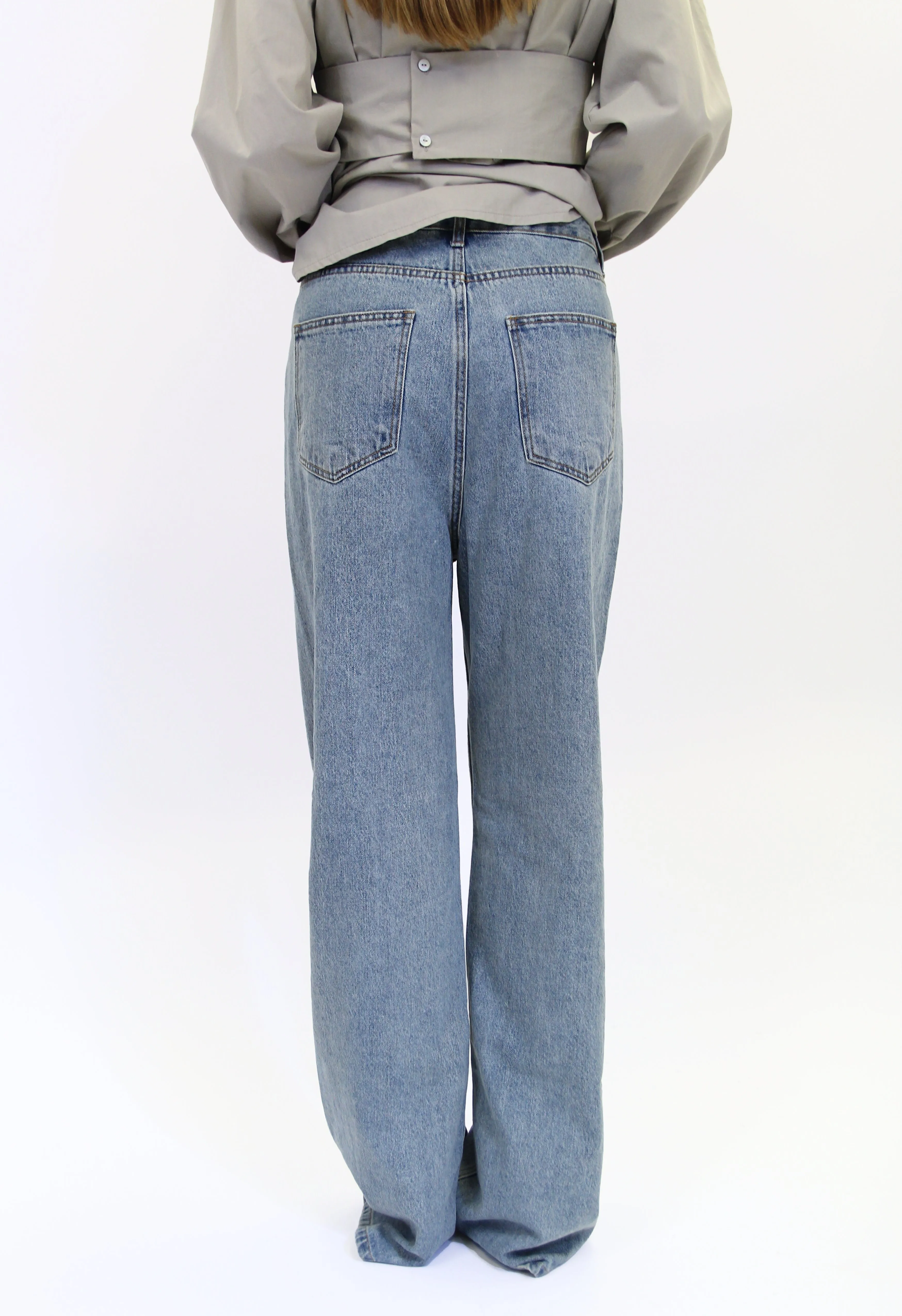 Asymmetrical Button Up Jeans