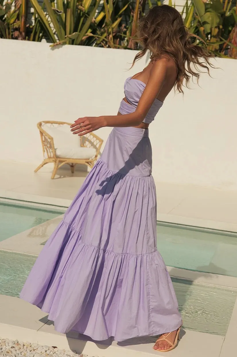 Ayla lilac top and maxi skirt (sold as separates)