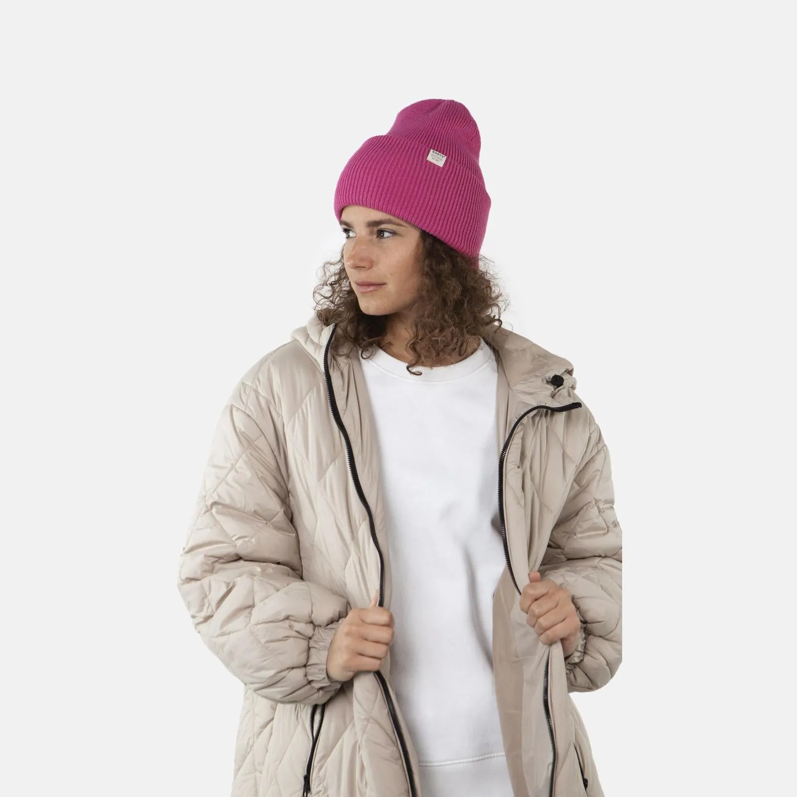 Barts Haveno High Cuffed Ribbed Knit Stretchy Beanie Hat