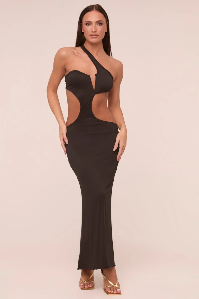 Black Cut Out Detail Bandeau Maxi Dress - Valerie