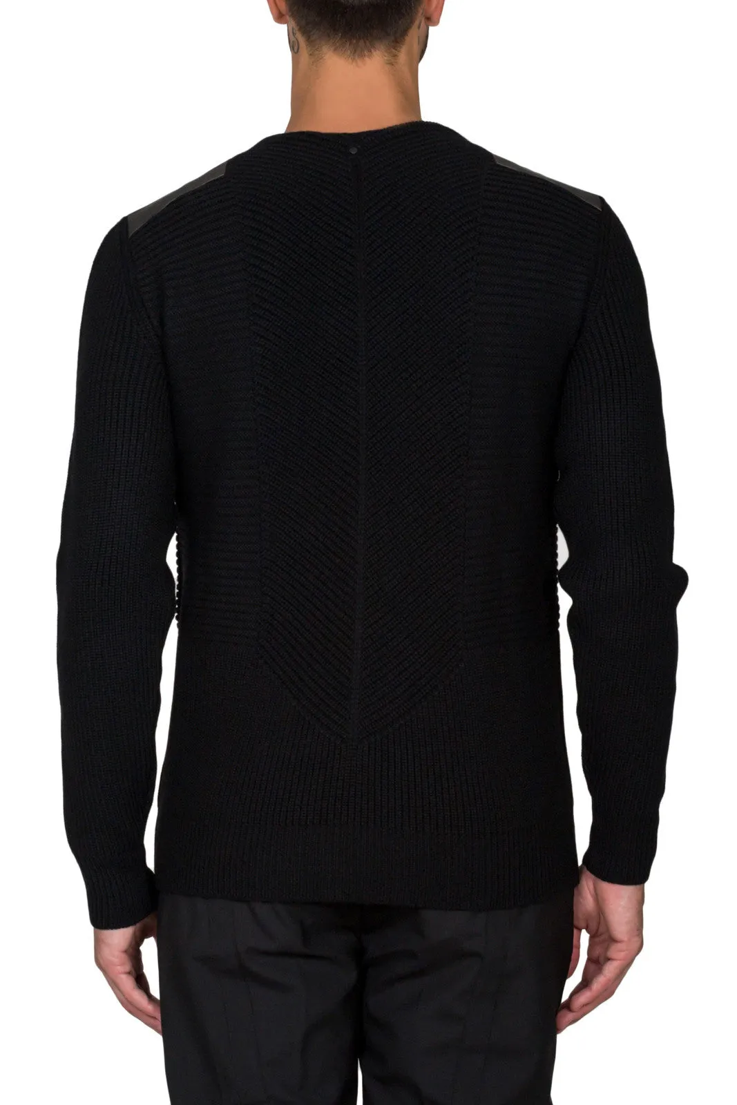 Bonded Leather Crewneck