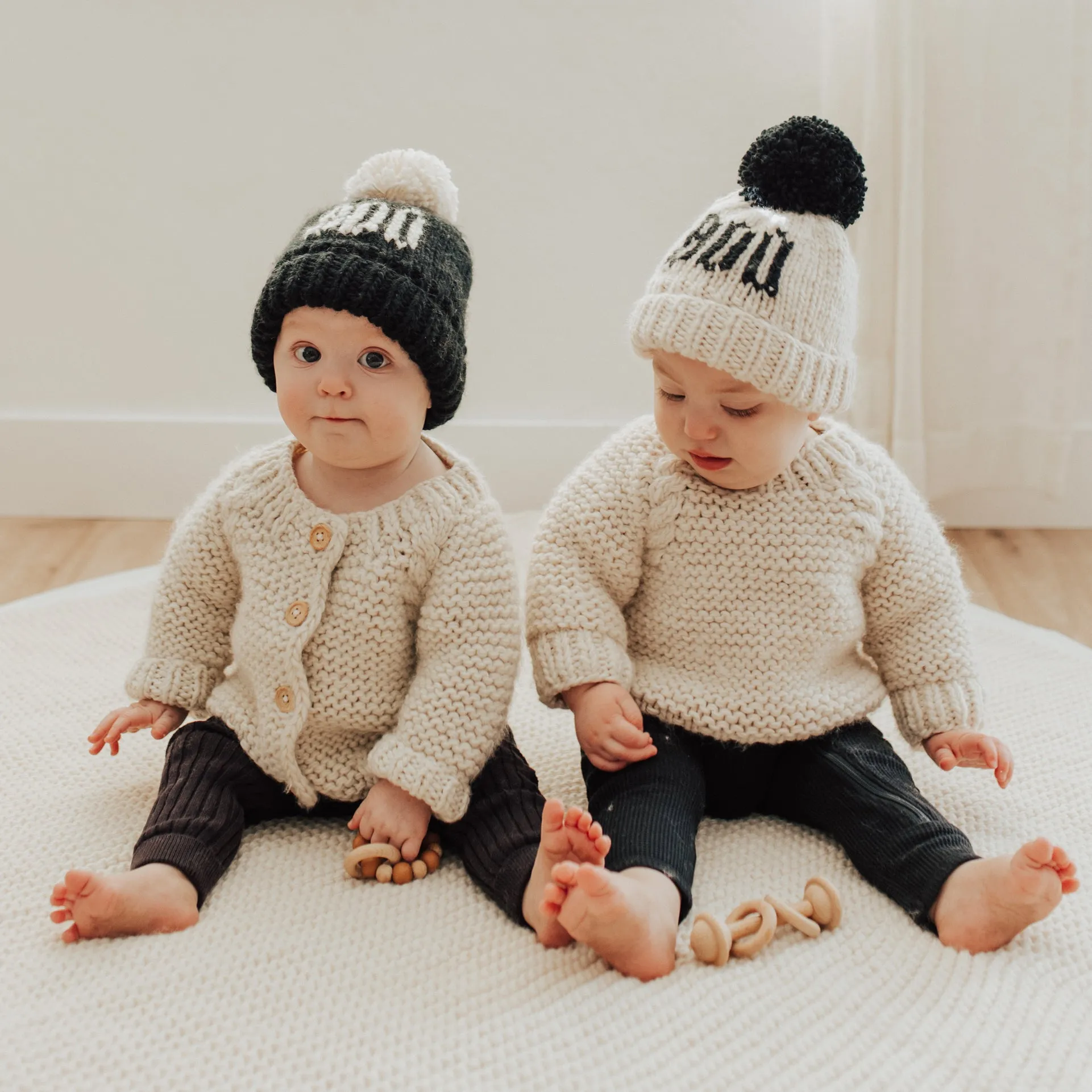 BOO Natural Hand Knit Beanie Hat