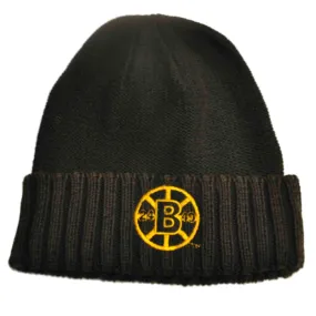 Boston Bruins Retro Brand Unisex Faded Black Cuffed Knit Beanie Hat Cap