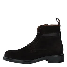 Brookly Mid Lace Boot Dark Brown