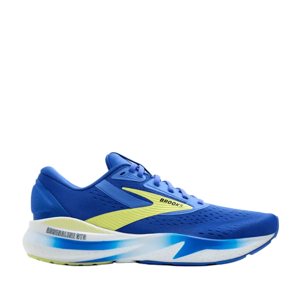 Brooks Men's Adrenaline GTS 24 Running Shoes in Cobalt/Neo Yellow/Peacoat SS25