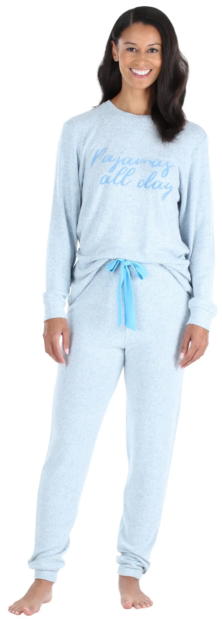 bSoft Women’s Slouchy Lightweight Soft Knit Pullover and Jogger Pants Pajama Set