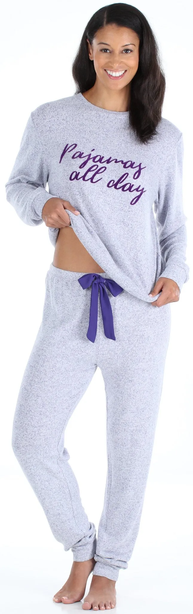 bSoft Women’s Slouchy Lightweight Soft Knit Pullover and Jogger Pants Pajama Set