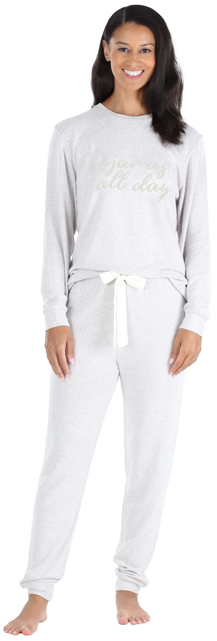 bSoft Women’s Slouchy Lightweight Soft Knit Pullover and Jogger Pants Pajama Set