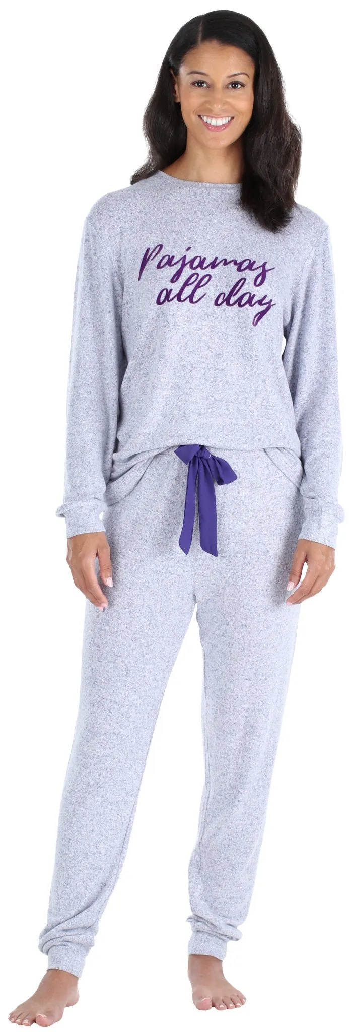 bSoft Women’s Slouchy Lightweight Soft Knit Pullover and Jogger Pants Pajama Set