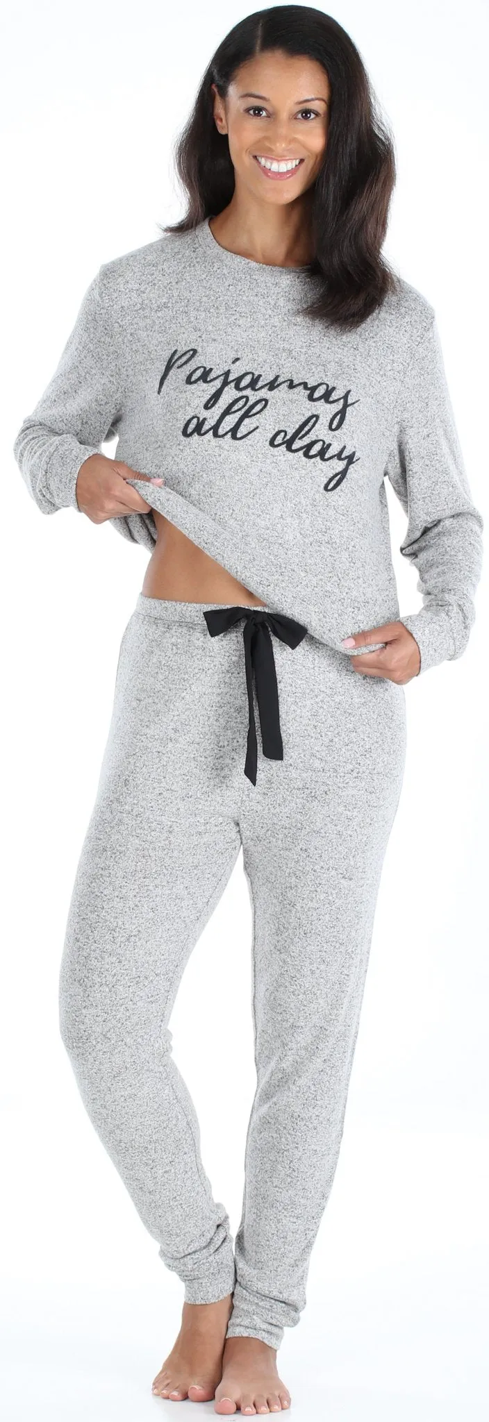 bSoft Women’s Slouchy Lightweight Soft Knit Pullover and Jogger Pants Pajama Set