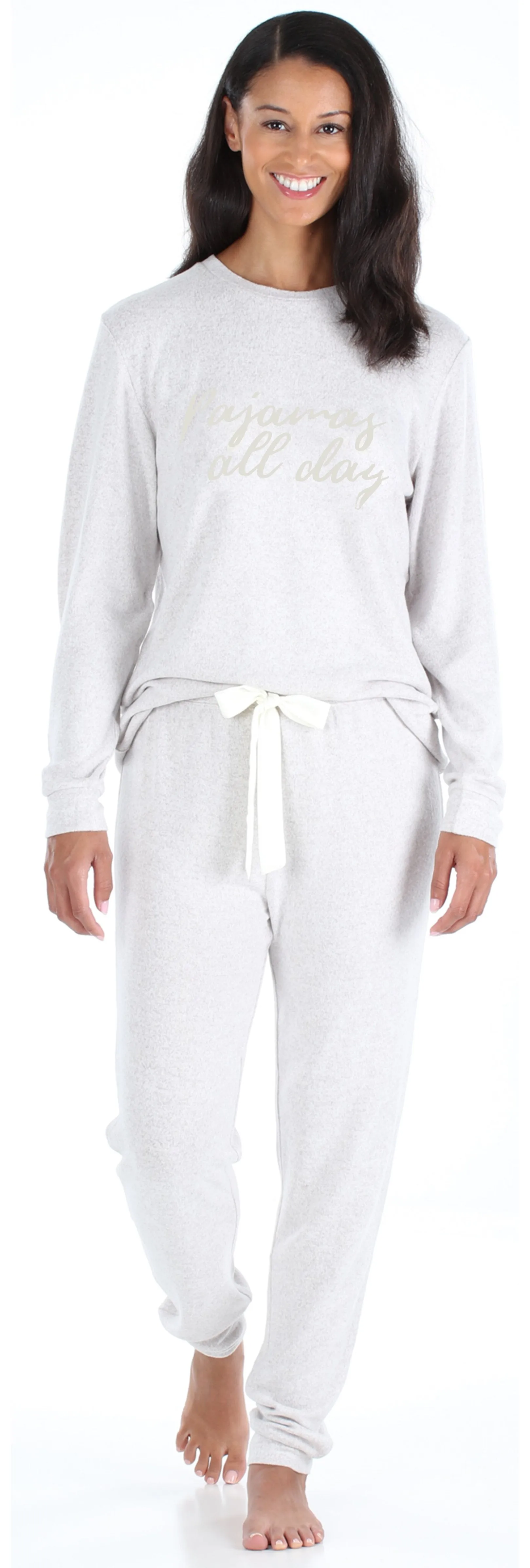 bSoft Women’s Slouchy Lightweight Soft Knit Pullover and Jogger Pants Pajama Set