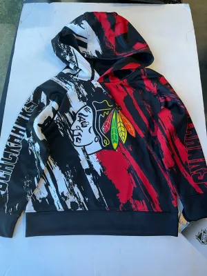 Chicago Blackhawks Kids NHL Splatter Pullover Hoodie Sweatshirt