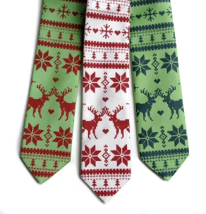 Christmas Sweater Necktie. Ugly Holiday Sweater tie.