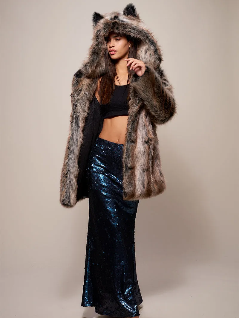 Classic Women's Faux Fur Coat | Grey Wolf