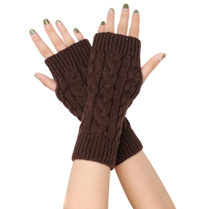 Cozy Monochrome Fingerless Gloves for AutumnWinter Protection