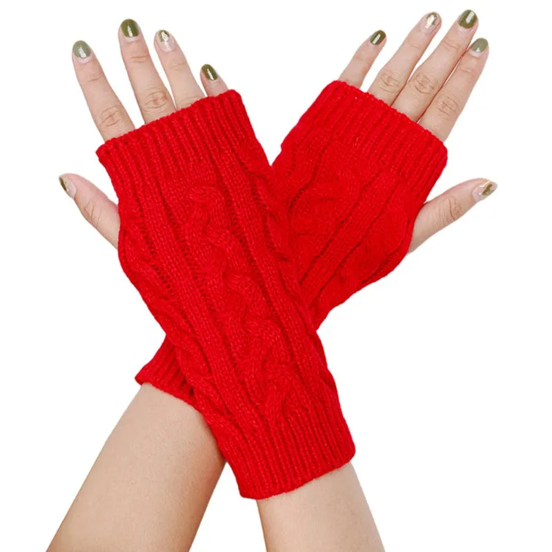 Cozy Monochrome Fingerless Gloves for AutumnWinter Protection