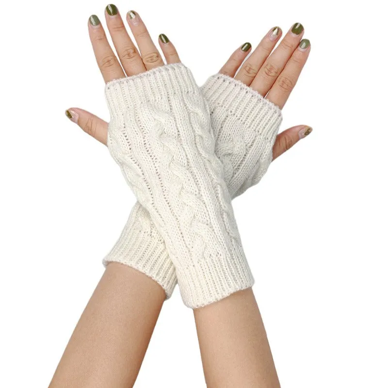 Cozy Monochrome Fingerless Gloves for AutumnWinter Protection