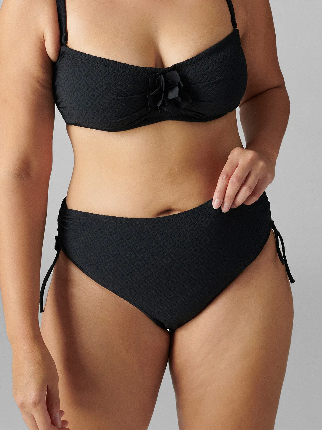 Culotte de bain taille haute - Noir