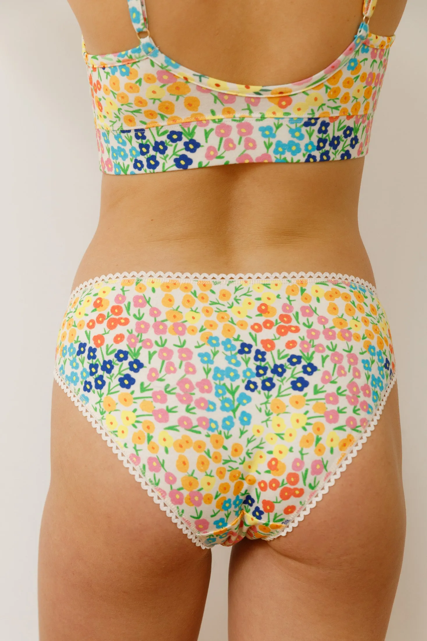 Culotte Taille Haute Coton BIO - Spring Flowers