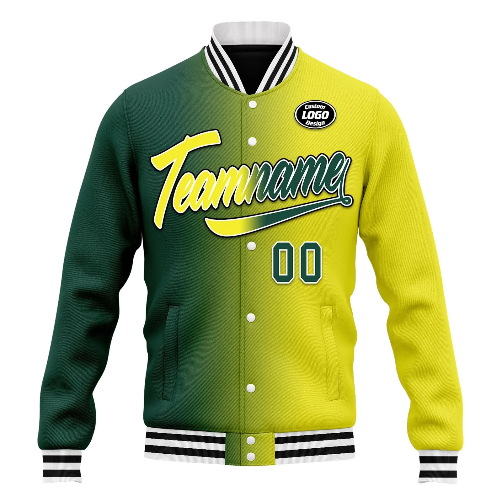 Custom Gradient Fashion Jacket Bomber Full-Snap Varsity Letterman Personalized Jacket FZ005-D028015-14