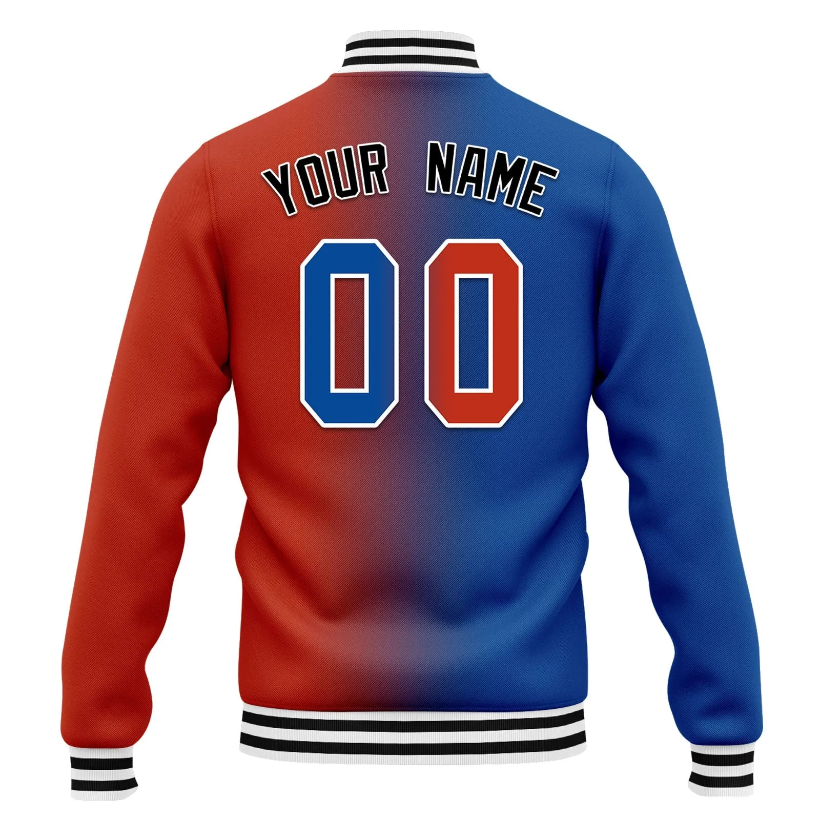 Custom Gradient Fashion Jacket Bomber Full-Snap Varsity Letterman Personalized Jacket FZ005-D028016-14