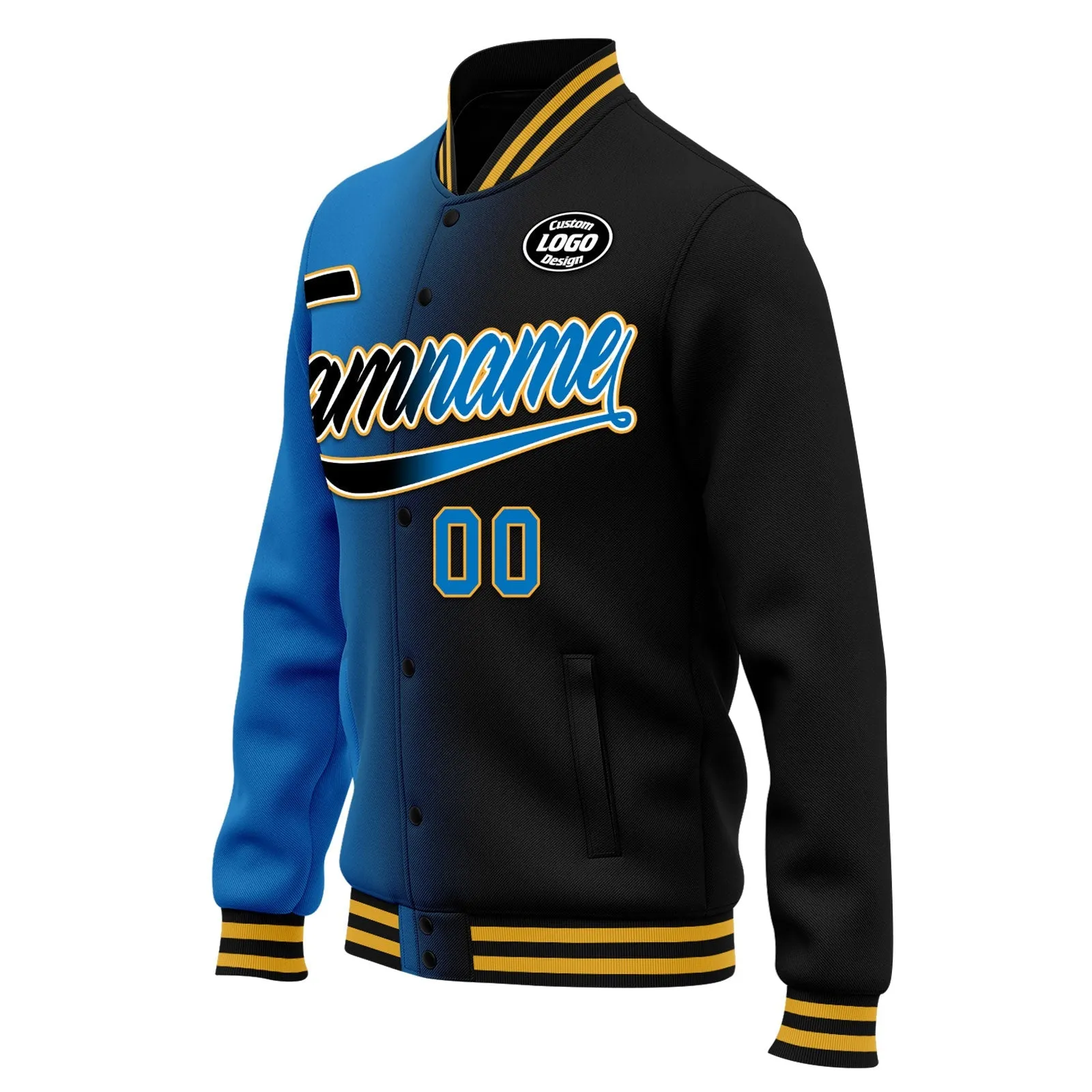 Custom Gradient Fashion Jacket Bomber Full-Snap Varsity Letterman Personalized Jacket FZ005-D028016-5