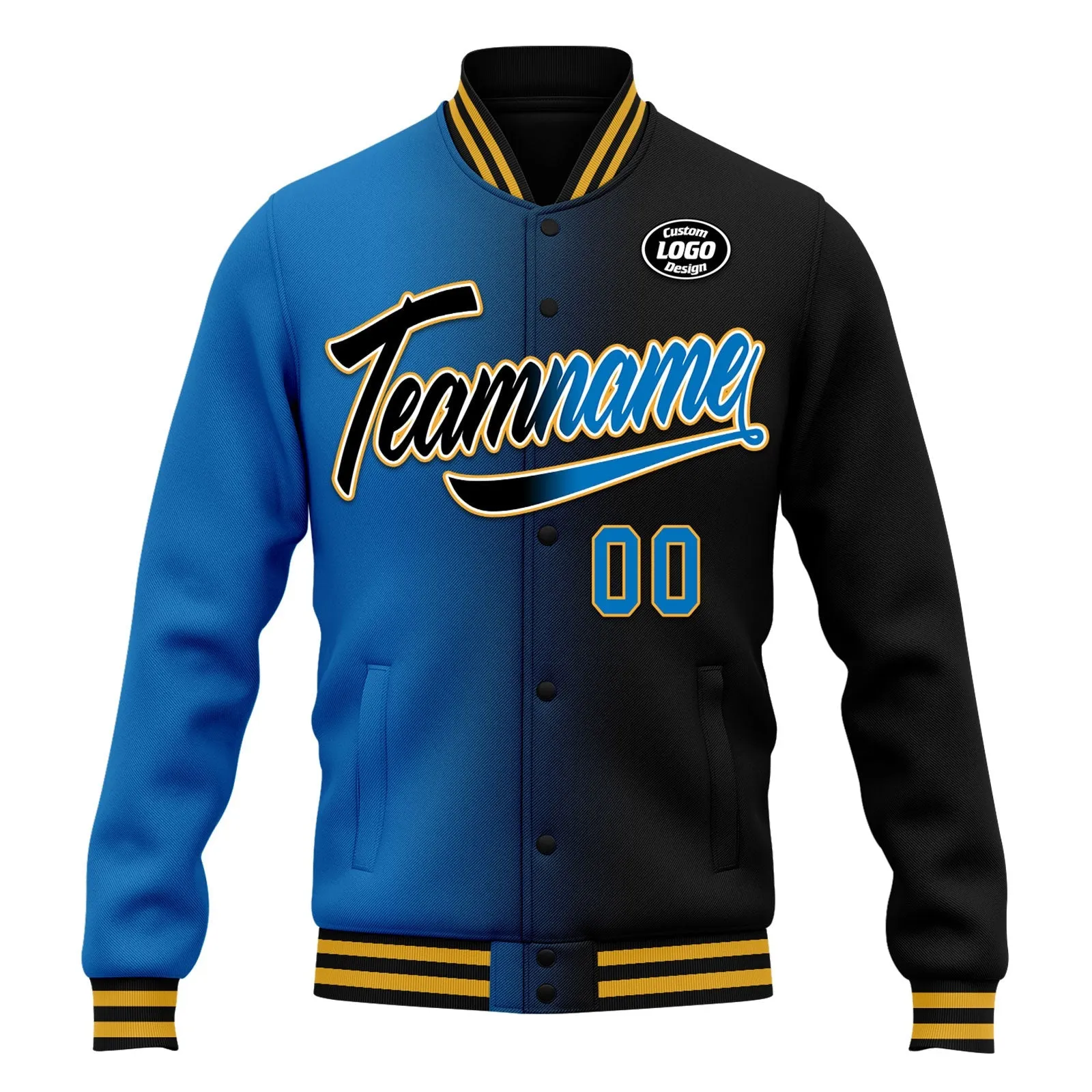 Custom Gradient Fashion Jacket Bomber Full-Snap Varsity Letterman Personalized Jacket FZ005-D028016-5