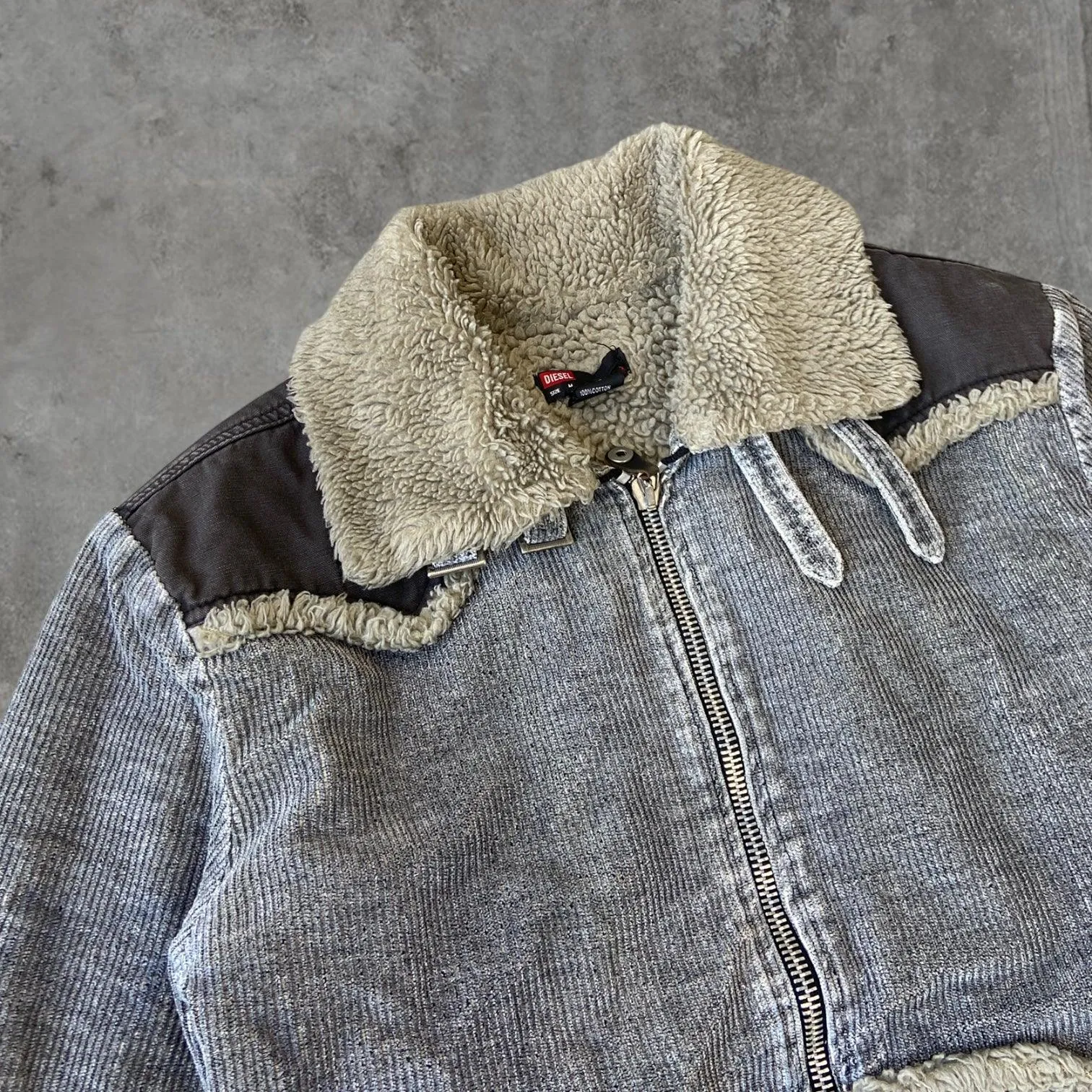 DIESEL CORD & FLEECE JACKET - M