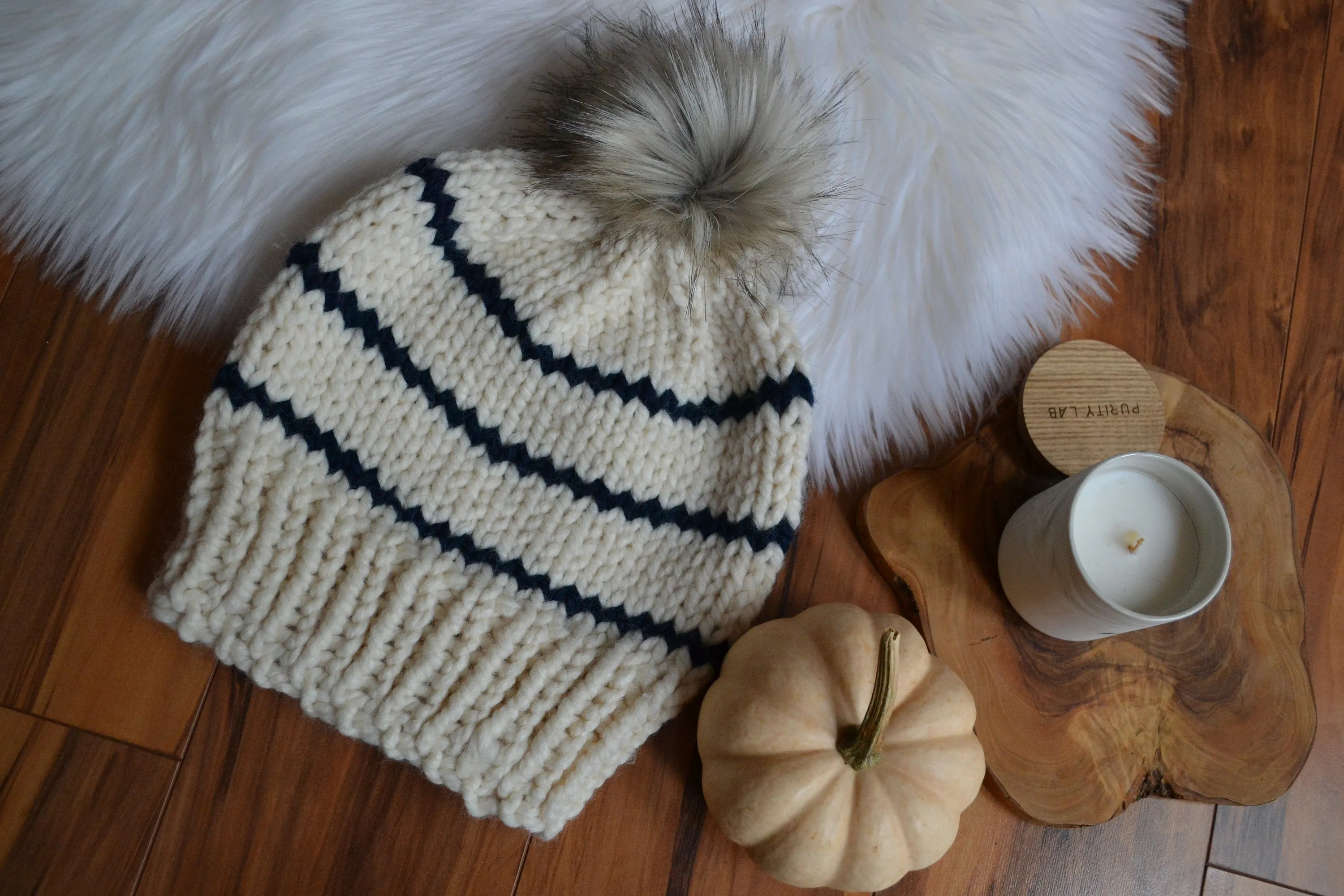 DIY Knitting Pattern The High Country Unisex Adult Beanie, Women's Slouchy Toque, Oversized Pompom Hat, Unisex Cap  DIY, Knit Beanie