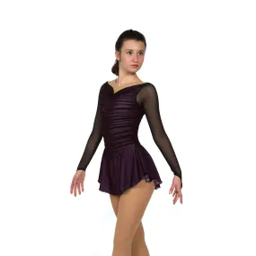 F22005P Competition Figure Skating Shadow Color Dress PLAIN