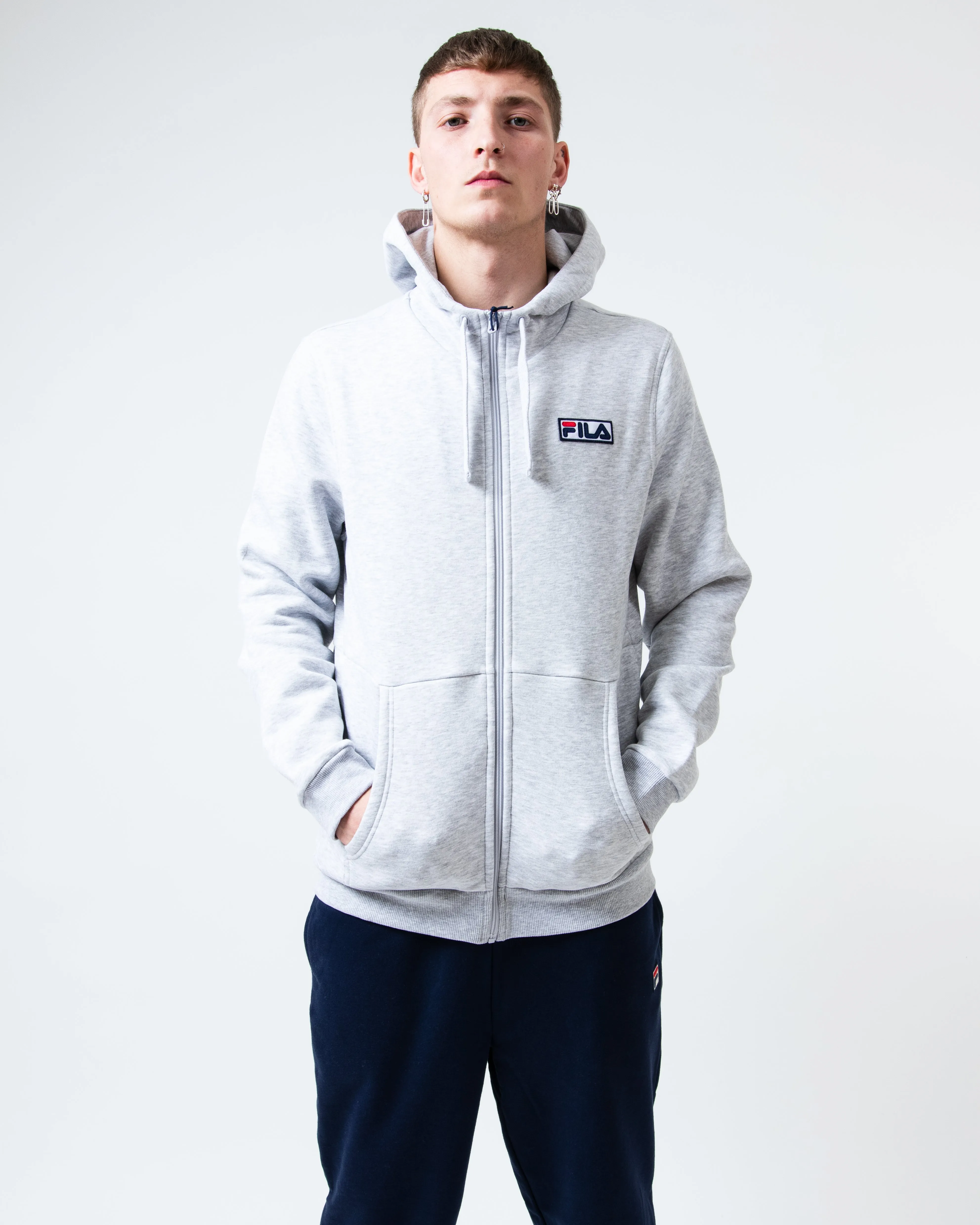 FILA Malin Zip Hoodie Light Grey