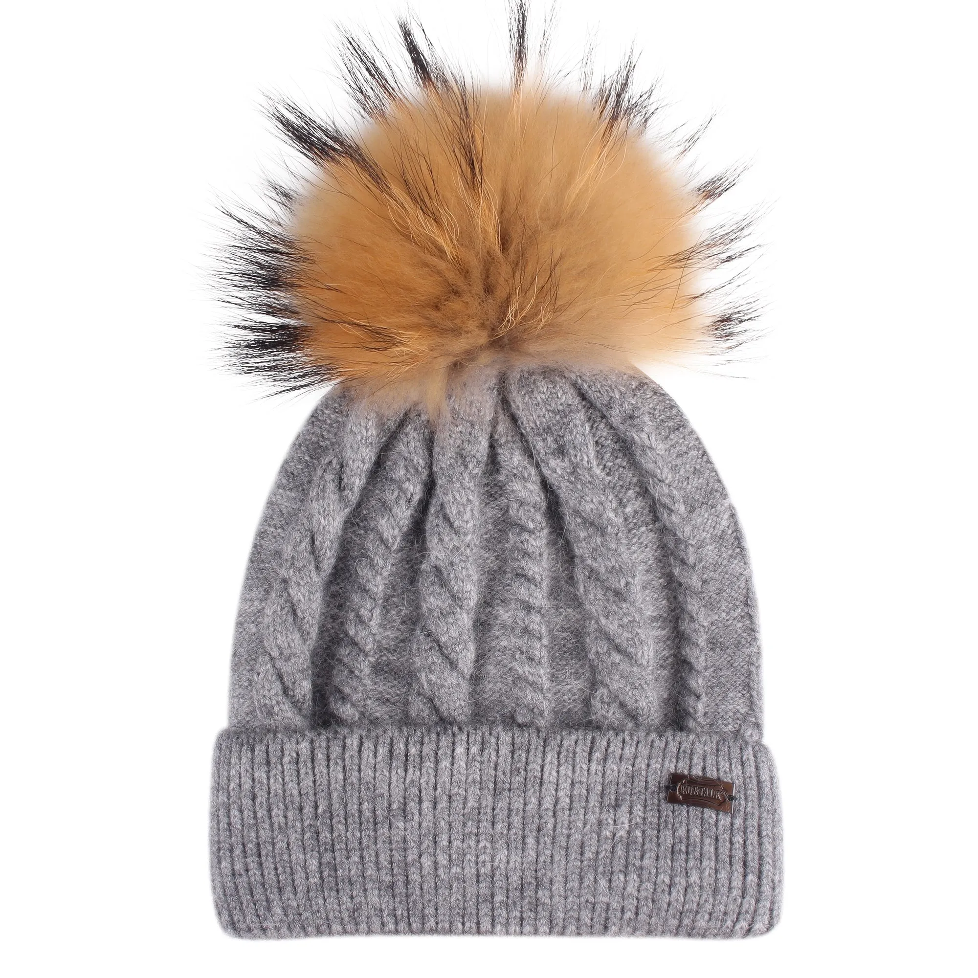 FURTALK Winter child Real Fur Pom Pom Hat Twist Drop Shipping CH004