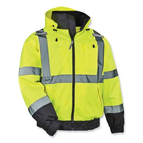 Glowear 8379 Class 3 Hi-vis Fleece Lined Bomber Jacket, Lime, 4x-large, Ships In 1-3 Business Days