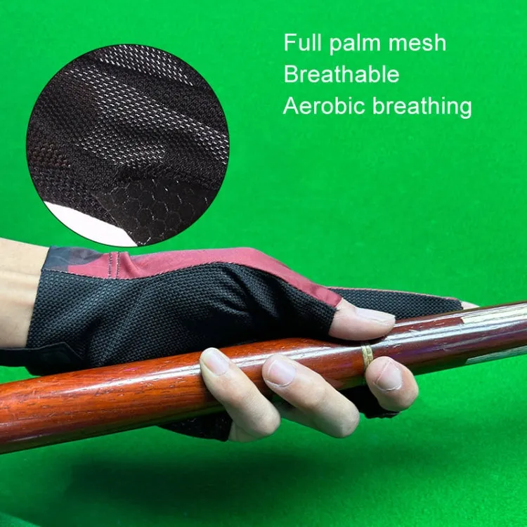 GUTENG Three Finger Thin Breathable Wear-Resistant Non-Slip Snooker Billiard Gloves, Style: Left Thumb Half Finger (Printed Red)