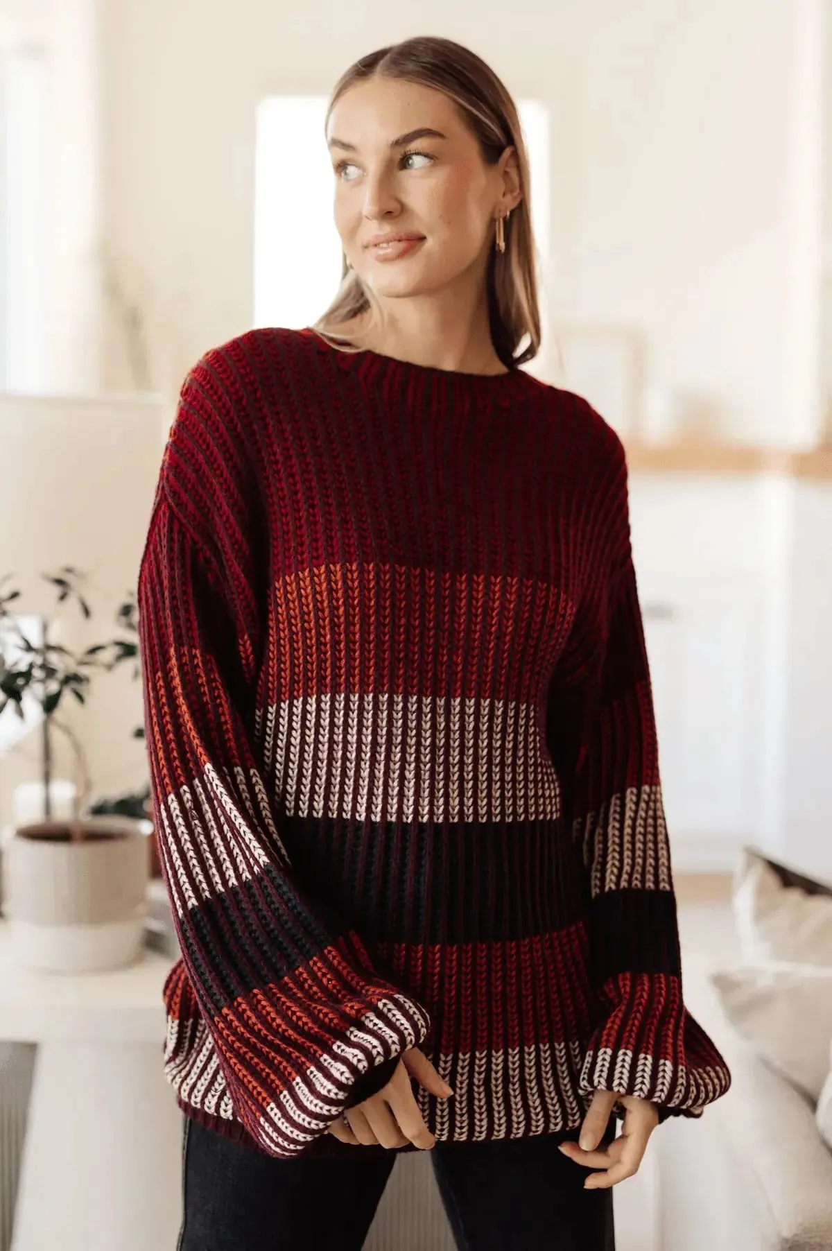 Haptics ombre striped sweater