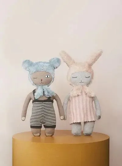 Hopsi Bunny Doll - Light Grey / Rose