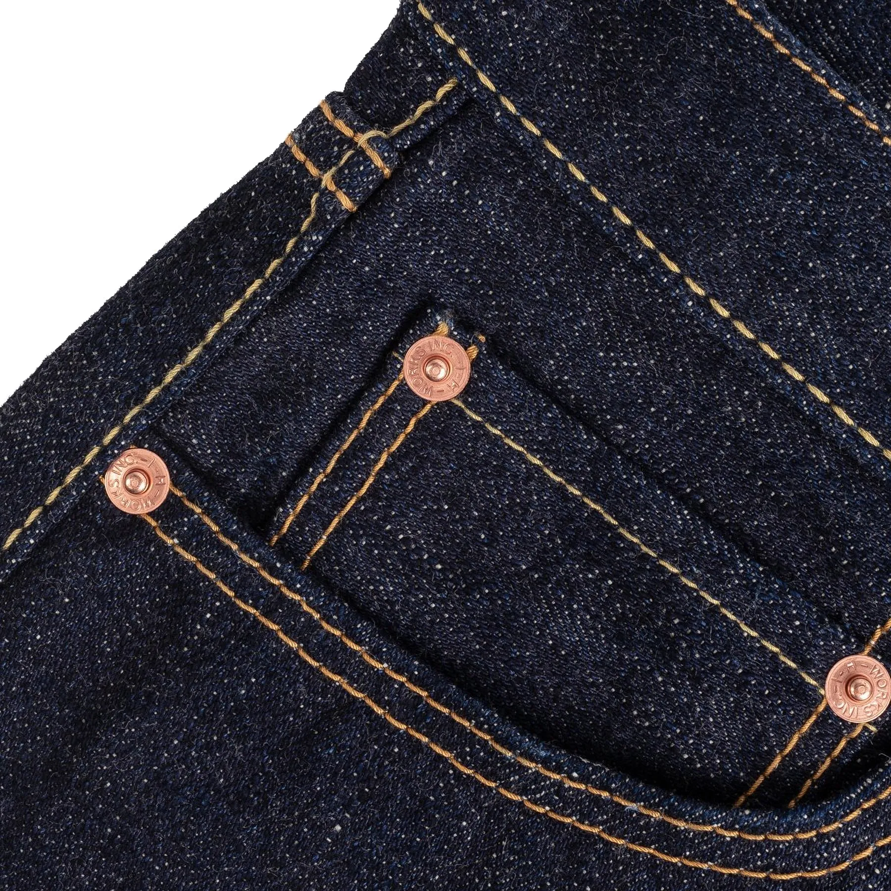 IH-888S-18 18oz Vintage Selvedge Denim Medium/High Rise Tapered Cut Jeans - Indigo