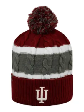 Indiana Hoosiers TOW YOUTH Red Striped Cable Windy Cuffed Beanie Hat Cap