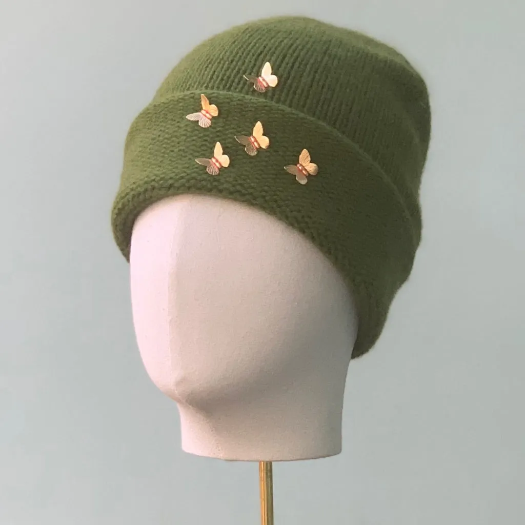 Isabella Beanie in Grass Cashmere