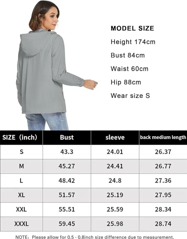 iWoo Womens Waterproof Jackets Lightweight Raincoat Rain Jacket Packaway Rain Coats With Hoodie