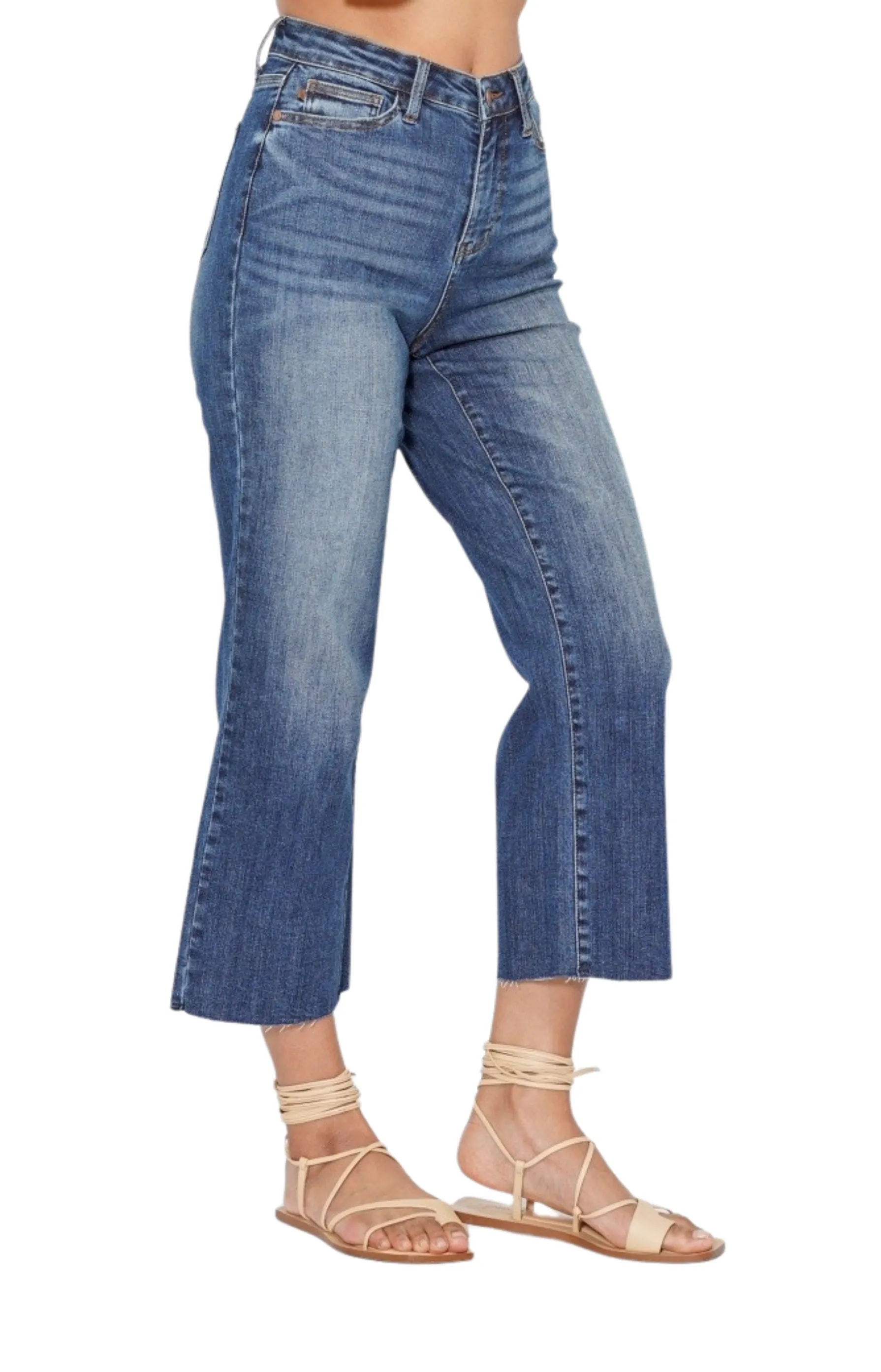 Judy Blue High Waisted Cropped Wide Legged Jeans