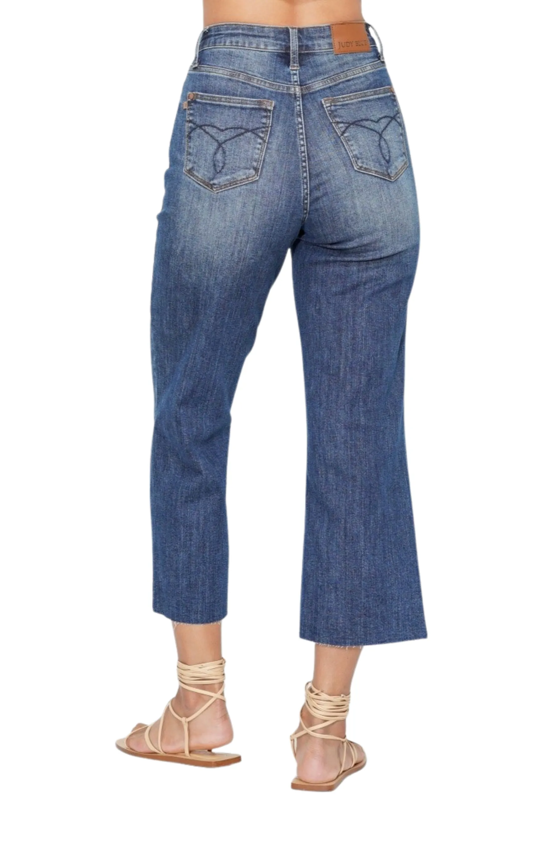 Judy Blue High Waisted Cropped Wide Legged Jeans