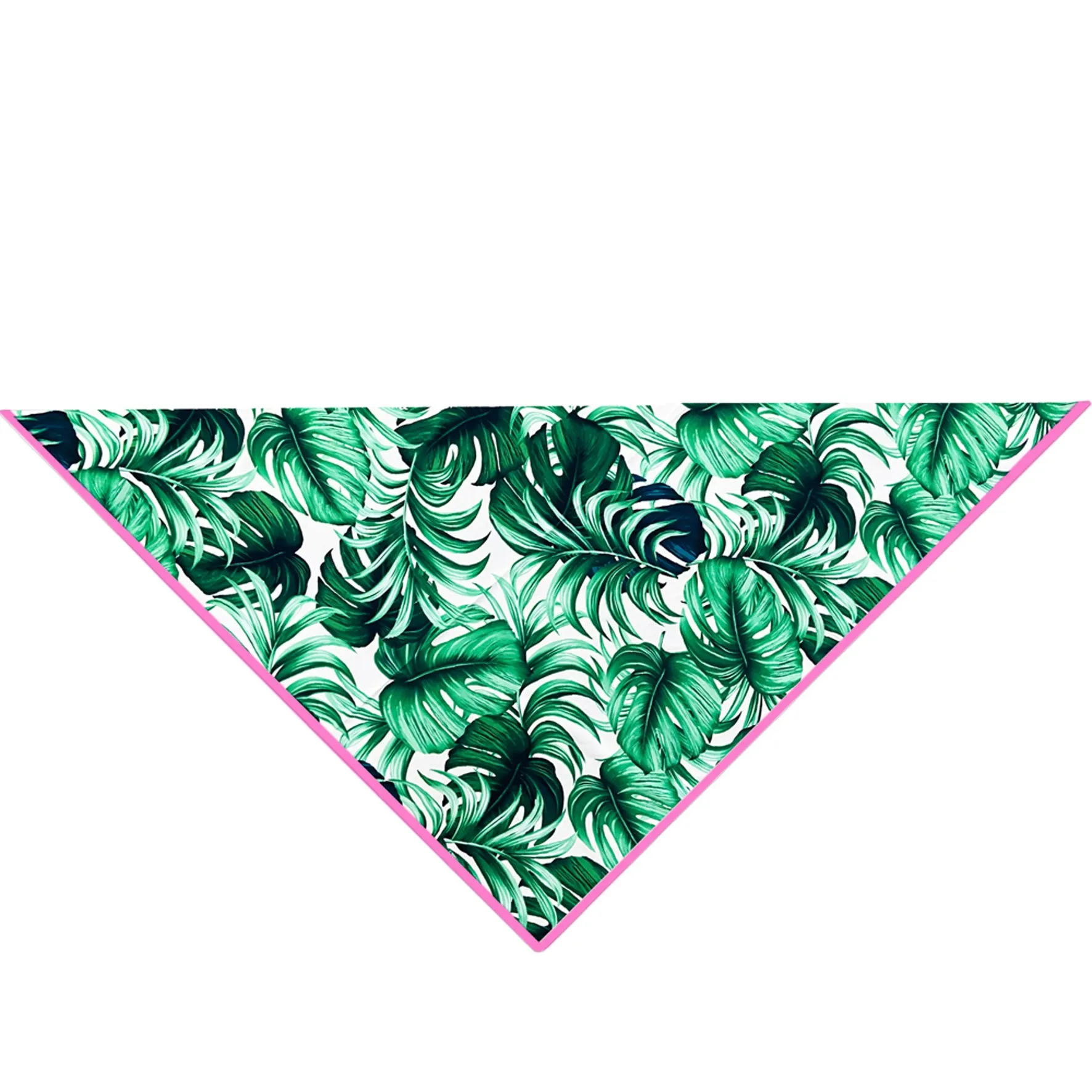 Jungle – Monstera White / Green Scarf (Neon Pink)