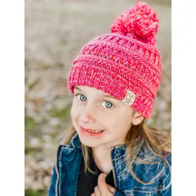 Kids Four Tone Pom CC Beanies (Multiple Colors)