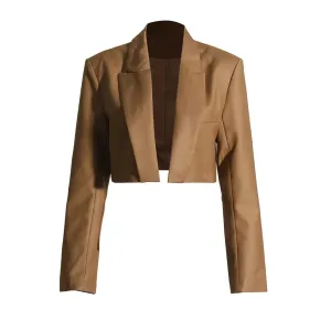 Korean Fashion Autumn Blazer For Women Notched Single Breasted Solid Minimalist Casual Blazers Female Clothing