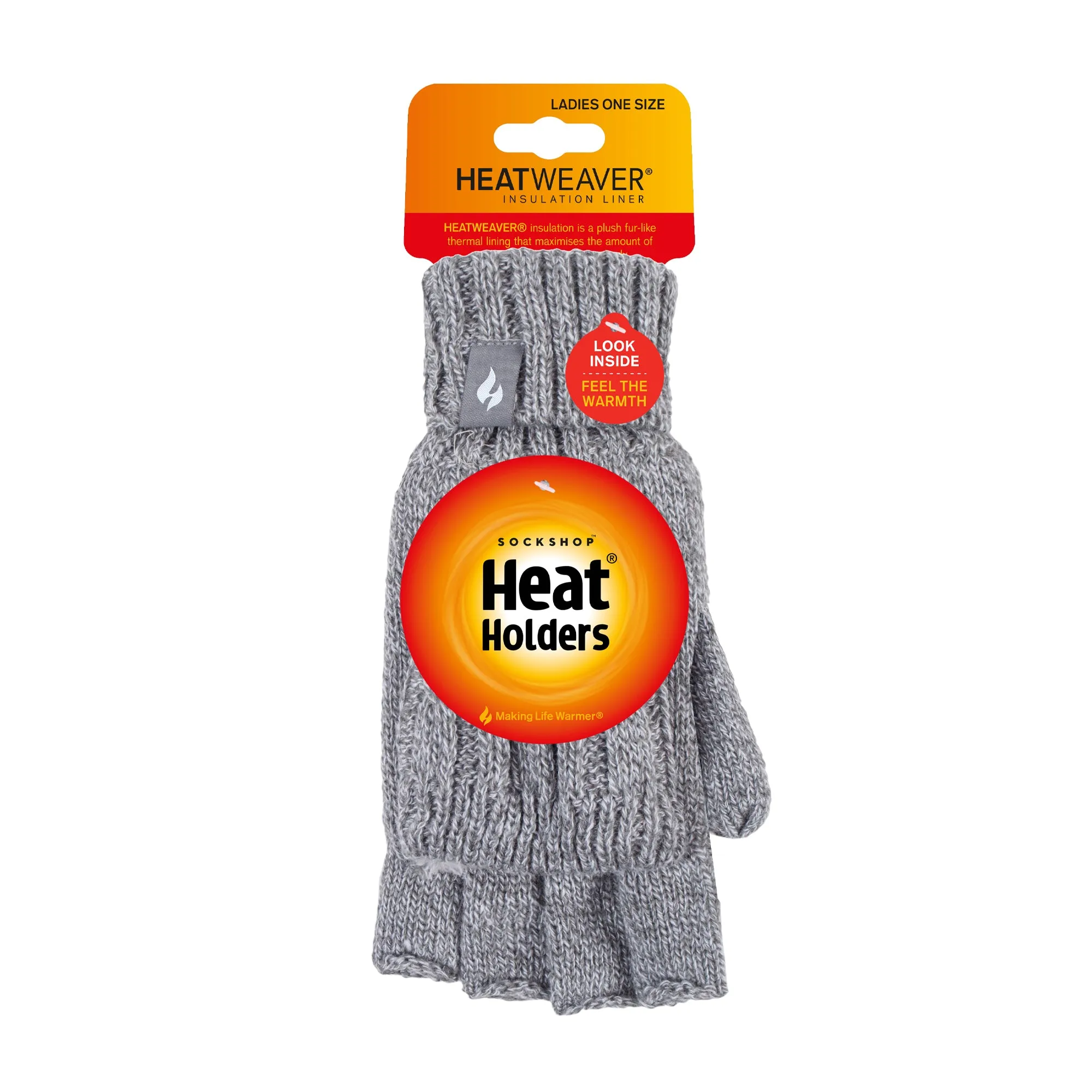 Ladies Thermal Converter Mittens - Light Grey